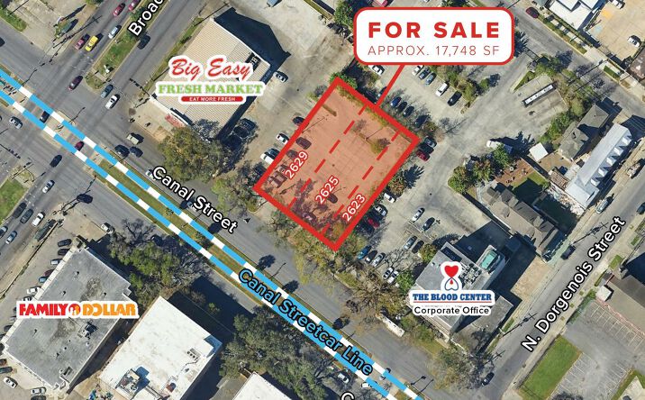 Pictures of Land property located at 2623, 2625, 2529 Canal St, New Orleans, LA 70119 for sales - image #1