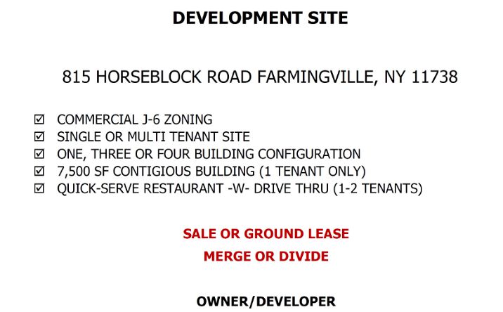 Pictures of Retail, Office, Mixed Use, Land property located at 815 Horseblock Road, Farmingville, NY 11738 for sales - image #1