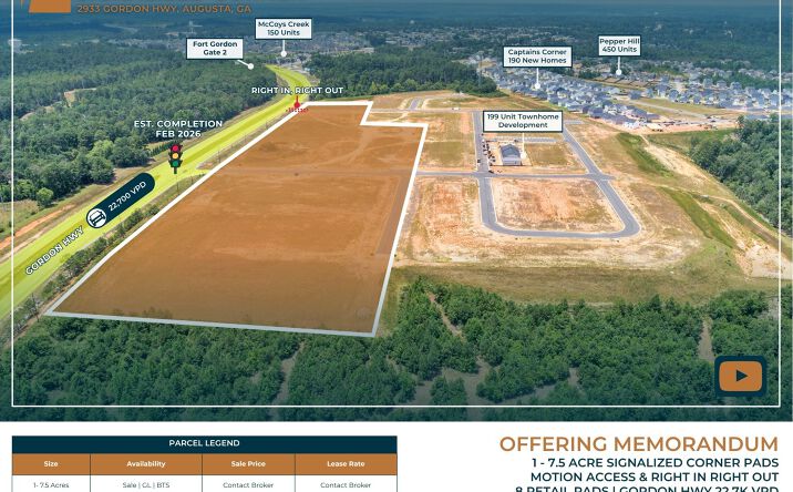 Pictures of Land property located at 2933 Gordon Hwy, Grovetown, GA 30813 for sales - image #1