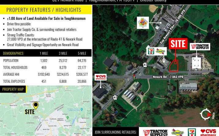 Pictures of Land property located at 821 Newark Rd, Toughkenamon, PA 19374 for sales - image #1