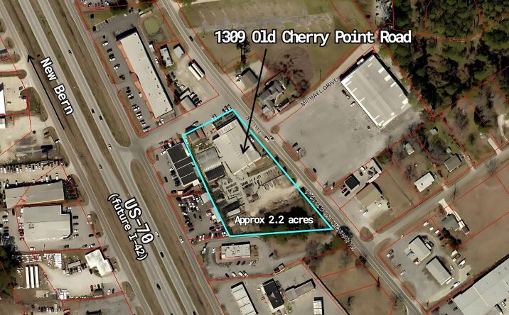 Pictures of Industrial, Mixed Use, Retail, Self Storage property located at 1309 Old Cherry Point Rd, New Bern, NC 28560 for sales - image #1