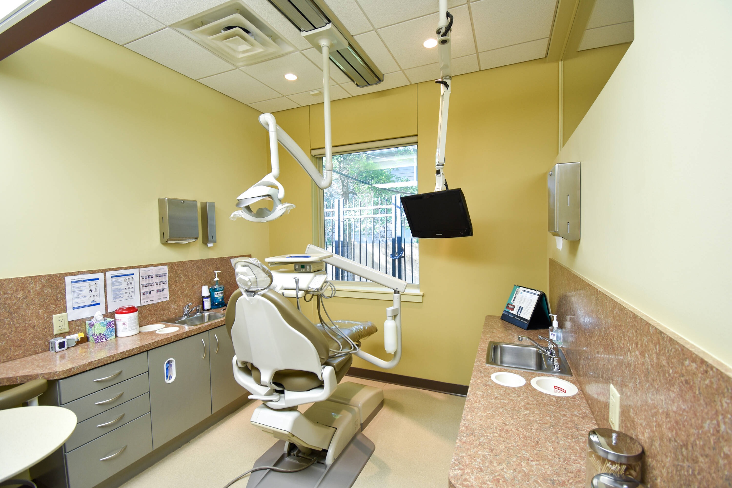 Modern dental office with updated equipment and natural light in Austin, TX.