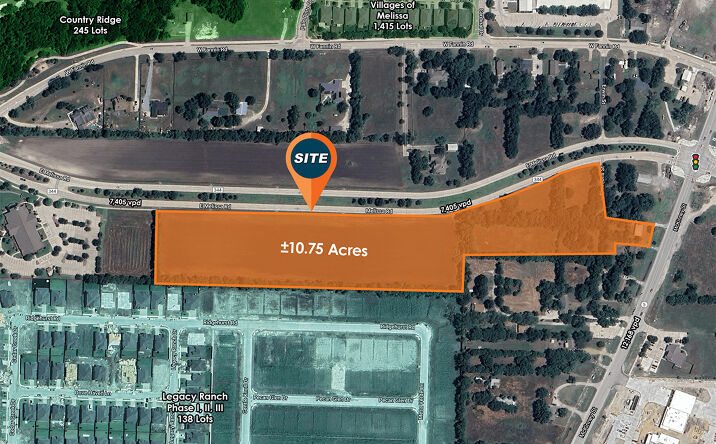 Pictures of Land property located at SWQ Melissa Rd & McKinney St, Melissa, TX 75454 for sales - image #1