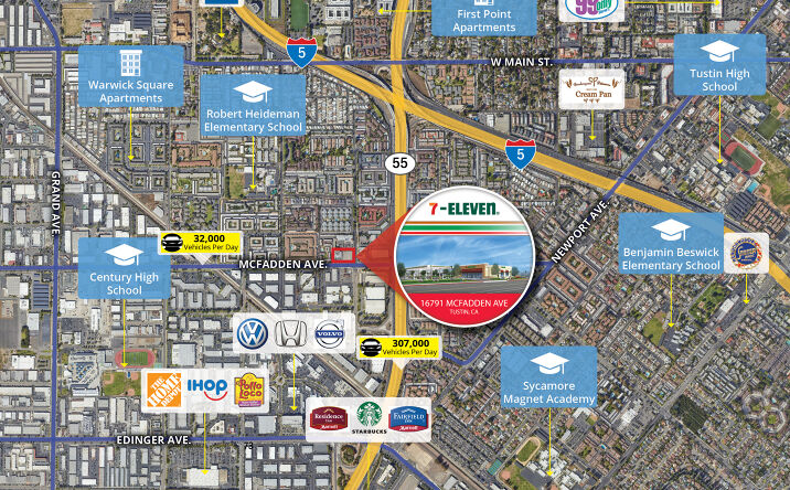 Pictures of Retail property located at 16791 McFadden Ave, Tustin, CA 92780 for sales - image #1