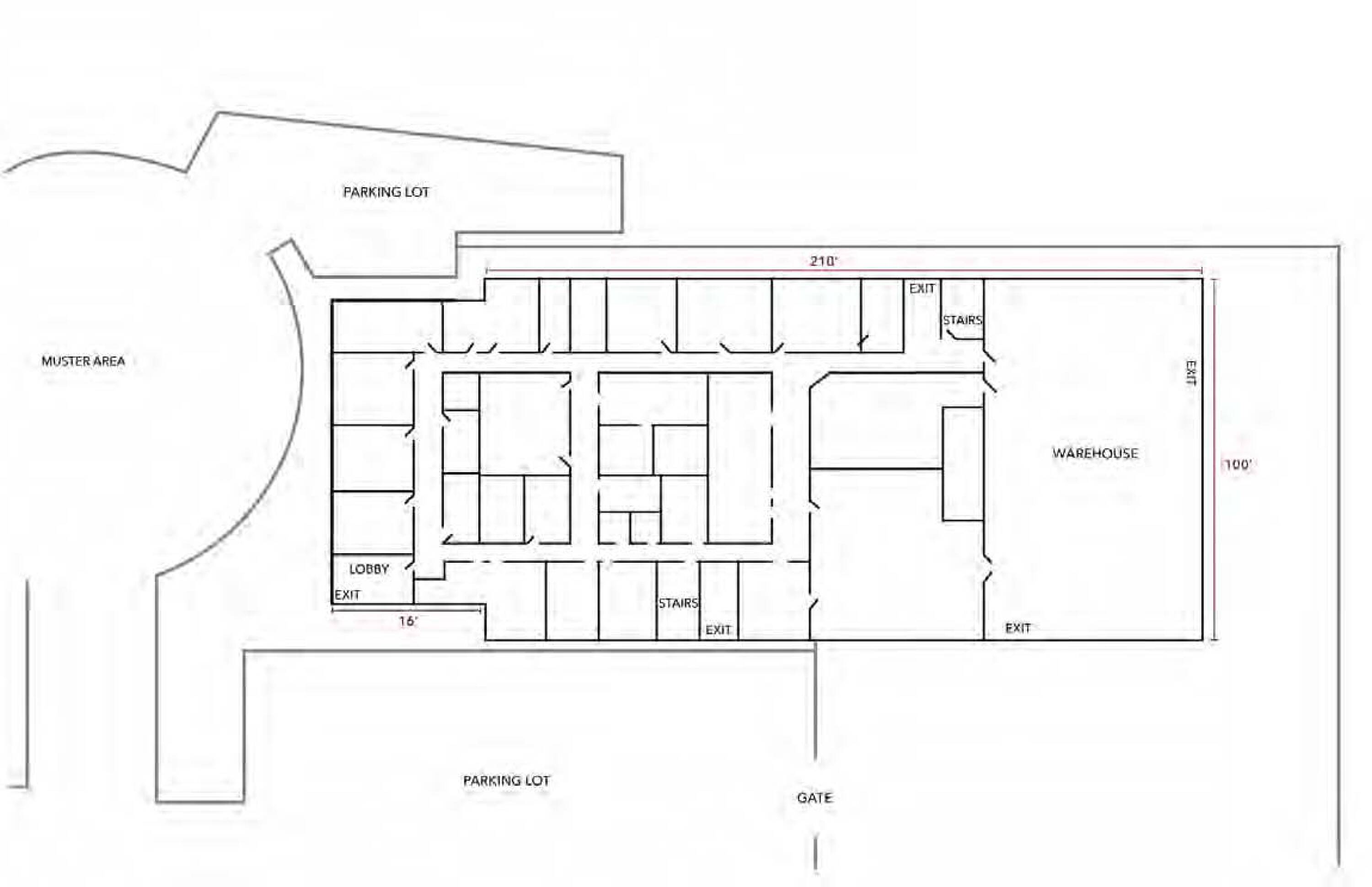 Floor plan of Four Seasons Business Park showing layout, parking, and access points.
