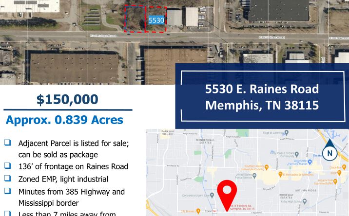 Pictures of Land property located at 5530 E Raines Rd, Memphis, TN 38115 for sales - image #1