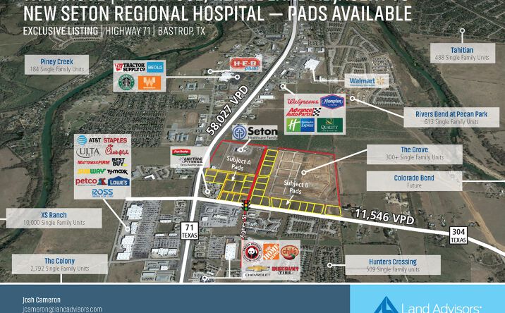 Pictures of Land, Retail, Hospitality, Mixed Use, Office property located at 1248 Cattail Ln, Bastrop, TX 78602 for sales - image #1