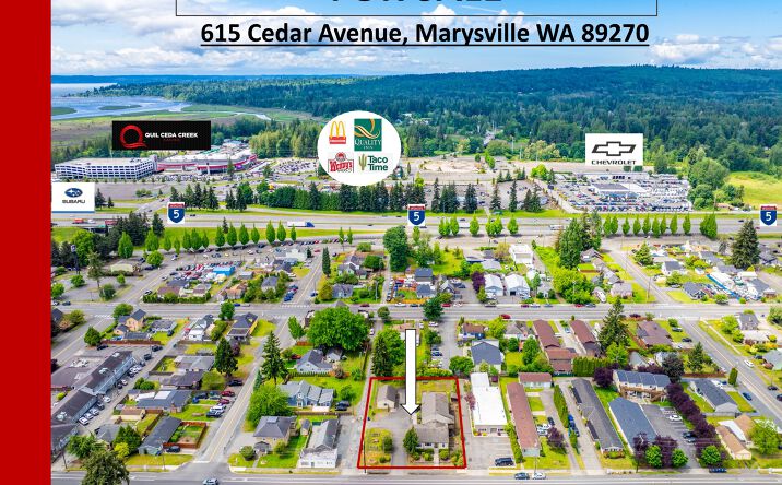 Pictures of Land, Mixed Use, Multifamily, Office, Senior Living property located at 615 Cedar Ave, Marysville, WA 98270 for sales - image #1