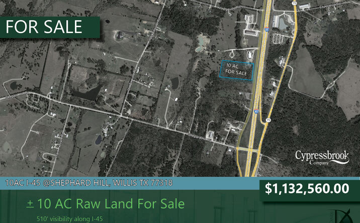 Pictures of Land property located at 0 I-45 @ Shepherd Hill Rd, Willis, TX 77318 for sales - image #1