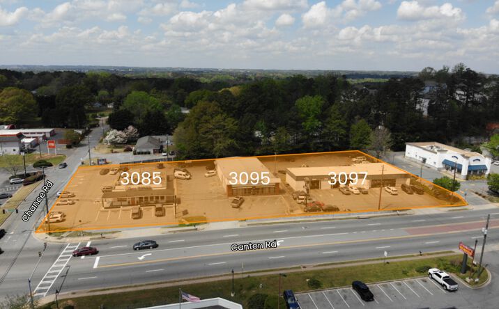 Pictures of Retail property located at 3085, 3095, 3097 Canton Rd, Marietta, GA 30066 for sales - image #1
