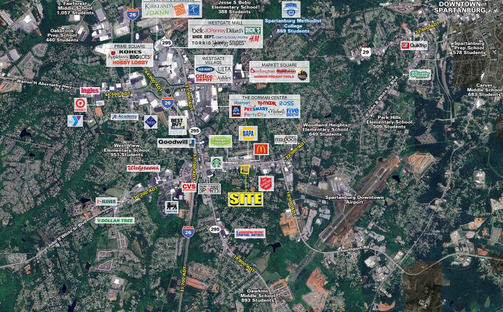 Pictures of Retail, Office, Land property located at John B White Sr Blvd & Hidden Hill Road, Spartanburg, SC 29301 for sales - image #1