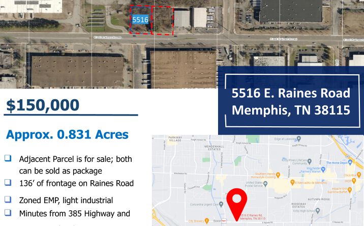 Pictures of Land property located at 1516 E Raines Rd, Memphis, TN 38116 for sales - image #1