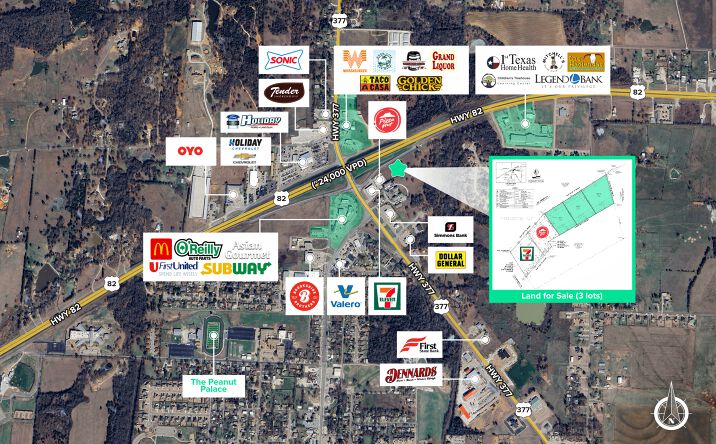Pictures of Land property located at US Hwy 82 and US Hwy 377, Whitesboro,, TX 76273 for sales - image #1