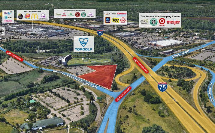 Pictures of Land property located at NW Corner of Joslyn Road and Great Lakes Crossing Dr, Auburn Hills, MI 48326 for sales - image #1