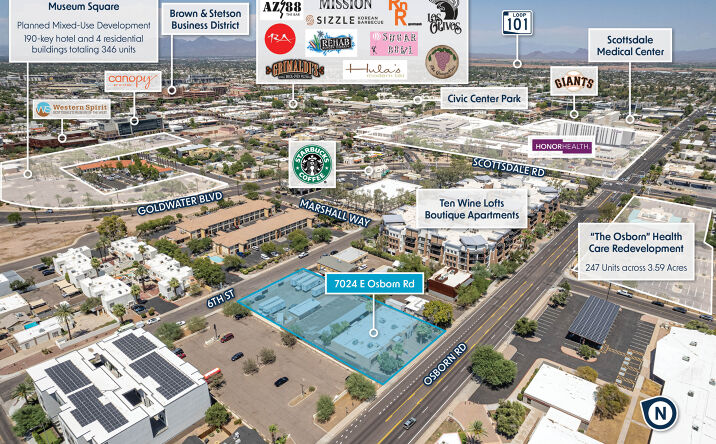 Pictures of Retail, Office, Mixed Use, Land property located at 7024 E Osborn Rd, Scottsdale, AZ 85251 for sales - image #1