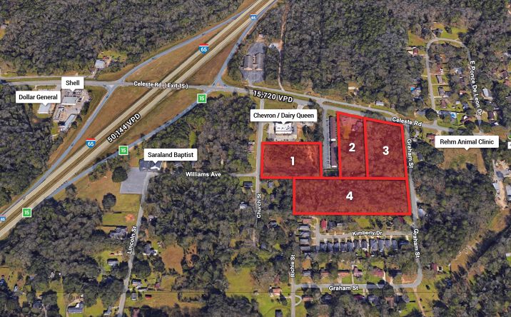 Pictures of Land property located at 515 Celeste Rd, Saraland, AL 36571 for sales - image #1