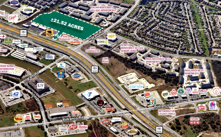 Pictures of Land property located at SEQ of Hwy 151 & Ingram Rd, San Antonio, TX 78245 for sales - image #1