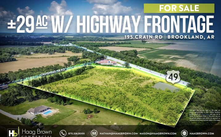 Pictures of Land property located at 195 Crain Rd, Brookland, AR 72417 for sales - image #1