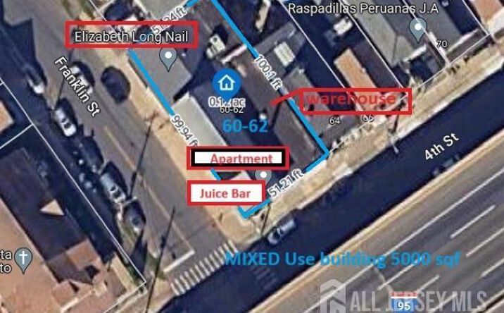 Pictures of Land, Retail property located at 60-62 4th Street, Elizabeth, NJ 07206 for sales - image #1