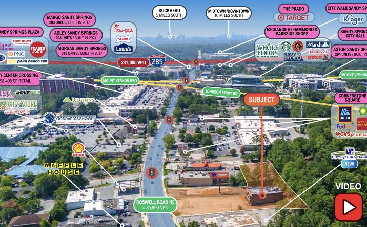Pictures of Hospitality, Land, Mixed Use, Multifamily, Retail property located at 6400 Roswell Rd, Atlanta, GA 30328 for sales - image #1
