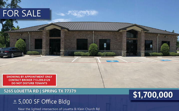 Pictures of Office property located at 5265 Louetta Rd, Spring, TX 77379 for sales - image #1