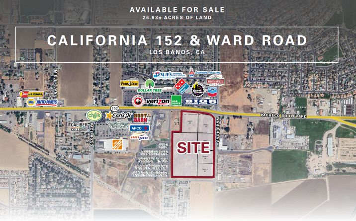 Pictures of Land, Mixed Use property located at California 152 & Ward Road, Los Banos, CA 93635 for sales - image #1
