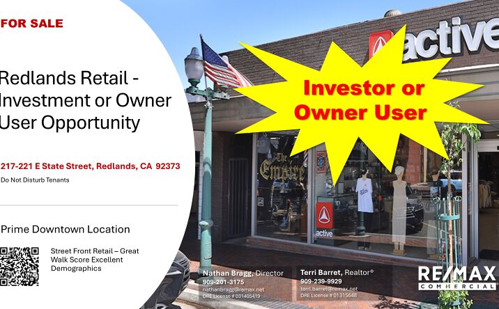 Pictures of Retail property located at 217 E State St, Redlands, CA 92373 for sales - image #1