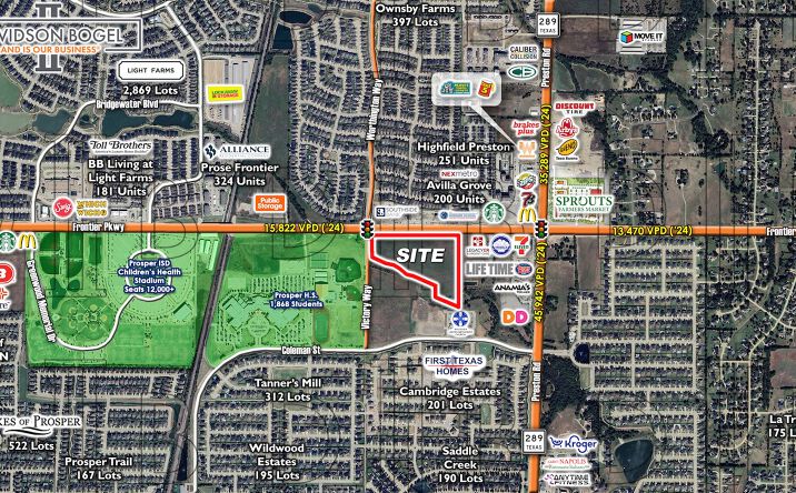 Pictures of Retail, Land property located at SWQ - Preston Rd. & Frontier Pkwy, Prosper, TX 75078 for sales - image #1