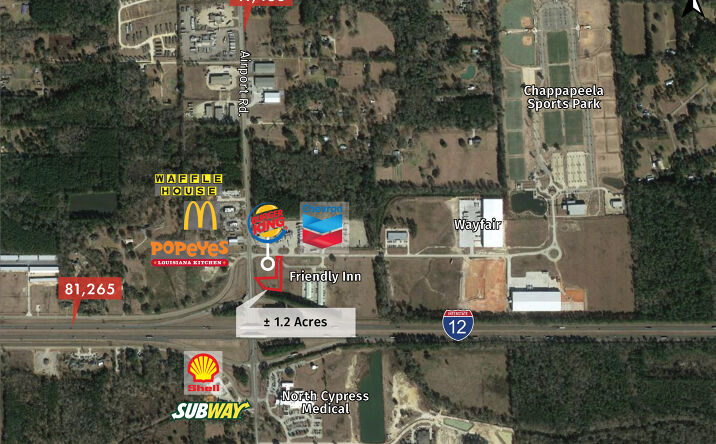 Pictures of Land property located at Northeast Corner of I-12 & Airport Rd (Hwy 3158), Hammond, LA 70403 for sales - image #1