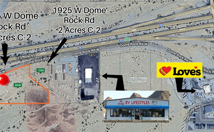 Pictures of Land property located at 1955 Dome Rock Rd W, Quartzsite, AZ 85346 for sales - image #1