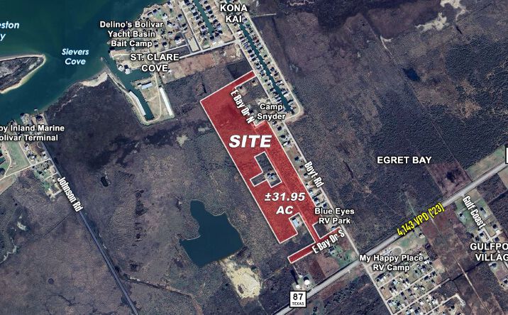 Pictures of Land property located at 1133 E Bay Dr, Port Bolivar, TX 77650 for sales - image #1