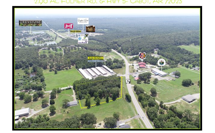 Pictures of Land property located at 15800 Hwy 5 & Fulmer Road, Cabot AR, Cabot, AR 72023 for sales - image #1