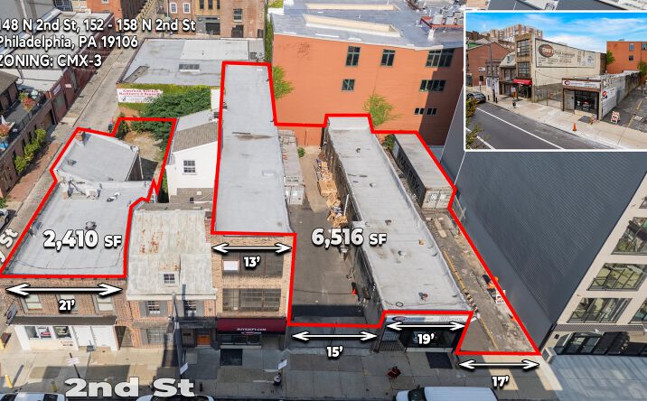 Pictures of Mixed Use, Multifamily, Office, Retail property located at 148 N 2nd St, Philadelphia, PA 19106, 152 N 2nd St, Philadelphia, PA 19106, 154 N 2nd St, Philadelphia, PA 19106, 156 N 2nd St, Philadelphia, PA 19106, 158 N 2nd St, Philadelphia, PA 19106 for sales - image #1