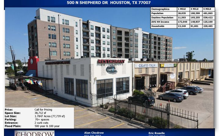Pictures of Industrial, Land, Retail property located at 500 N Shepherd Dr, Houston, TX 77007 for sales - image #1