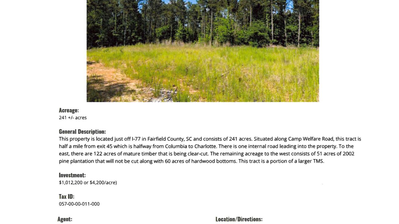 Tract B693 WFC 4004 C Camp Welfare, Heath Springs, SC 29058