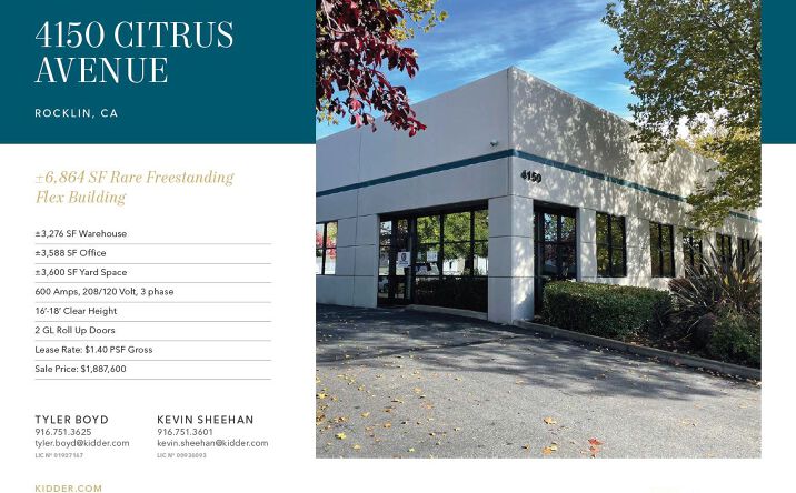 Pictures of Industrial property located at 4150 Citrus Ave, Rocklin, CA 95677 for comps - image #1