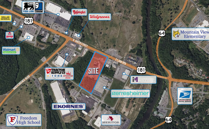 Pictures of Retail, Industrial, Land property located at 833 N Green St, Morganton, NC 28655 for sales - image #1