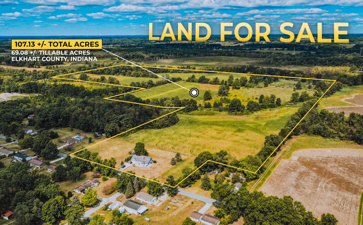 Pictures of Land property located at 107.13 +/- Acres Near Amazon Elkhart County, Indiana, Goshen, IN 46526 for sales - image #1