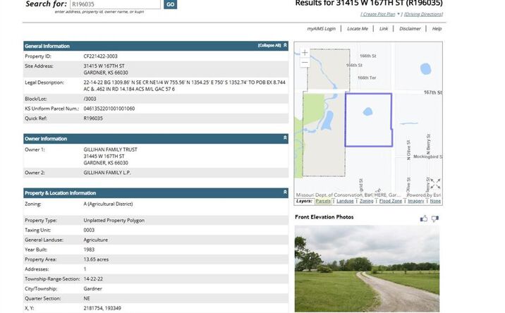 Pictures of Land property located at 31415 W 167 Street, Gardner, KS 66030 for sales - image #1