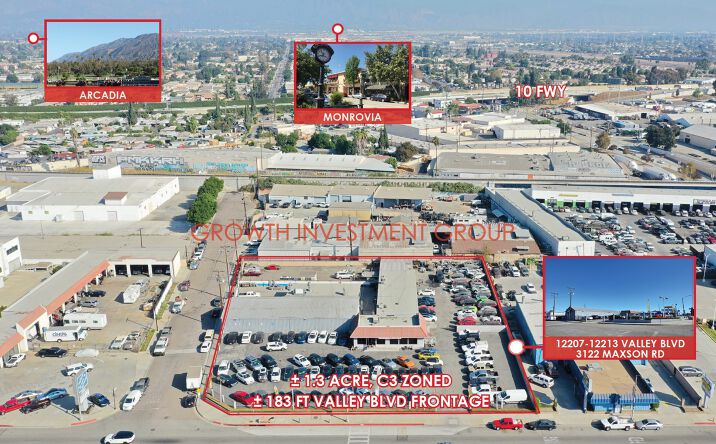 Pictures of Industrial, Land, Retail property located at 12207-213 Valley Blvd, El Monte, CA 91732 for sales - image #1