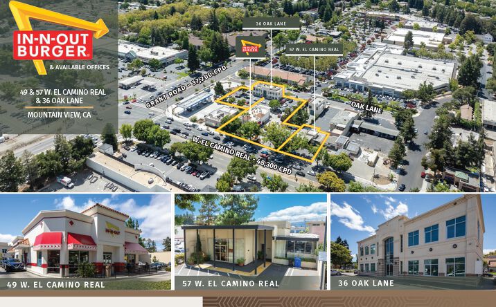 Pictures of Retail property located at 49 W El Camino Real, Mountain View, CA 94040, 57 W El Camino Real, Mountain View, CA 94040, 36 Oak Ln, Mountain View, CA 94040 for sales - image #1