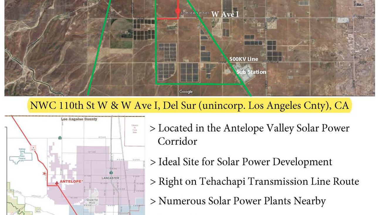 NWC of 110th St. W & W. Ave. I, Del Sur (Unincorporated Los Angeles County), CA 93536 Land for