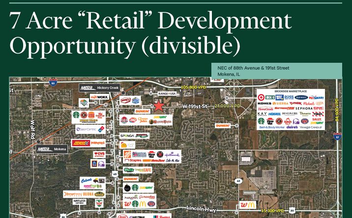 Pictures of Retail, Land property located at NEC of 88th Avenue & 191st Street, Mokena, IL 60448 for sales - image #1