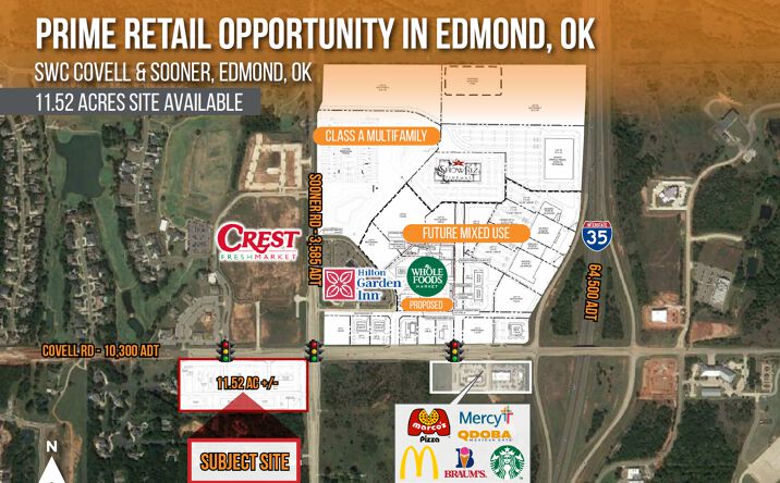 Pictures of Land, Retail property located at Southwest Corner of Covell & Sooner Rd, Edmond, OK 73034 for sales - image #1