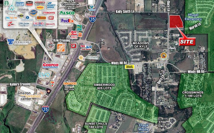 Pictures of Land property located at NEC of Dacy Ln & Marsh Ln, kyle, TX 78610 for sales - image #1