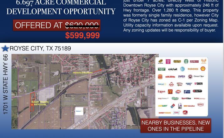 Pictures of Industrial, Land property located at 1701 W State Highway 66, Royse City, TX 75189 for sales - image #1