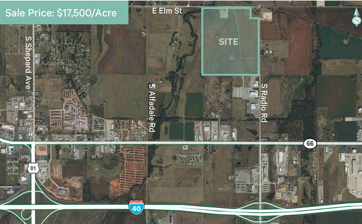 Pictures of Land property located at Radio Rd, North of Hwy 66, El Reno, OK 73036 for sales - image #1