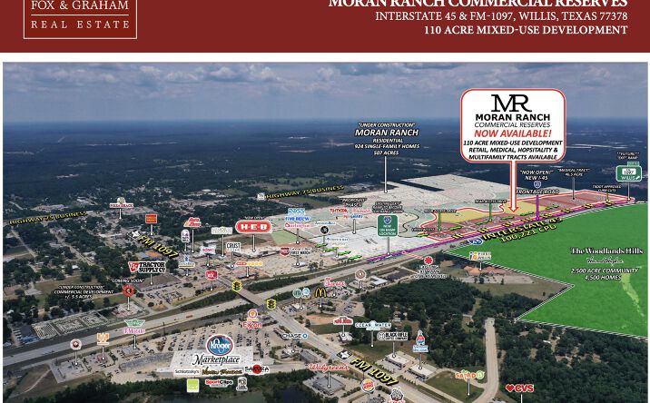 Pictures of Land, Mixed Use, Multifamily, Retail property located at Interstate 45 & FM-1097, Willis, TX 77378 for sales - image #1