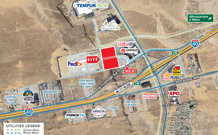 Pictures of Land property located at NWC I-40 W. Frontage Rd. & Cordero Mesa Blvd., Albuquerque, NM 87121 for sales - image #1