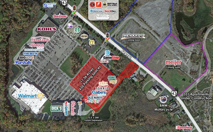 Pictures of Retail, Land property located at 7555 - 7705 Marketplace Drive, Aurora, OH 44202 for sales - image #1